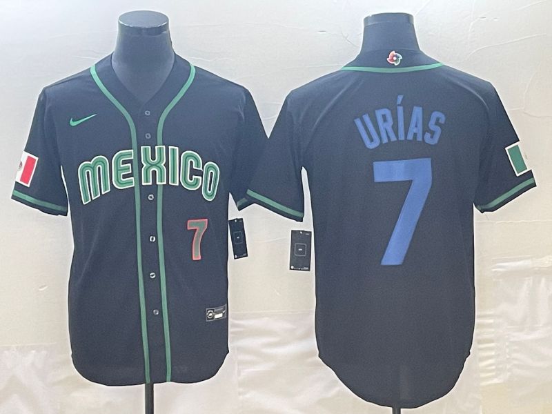 Men 2023 World Cub Mexico #7 Urias Black Nike MLB Jersey17